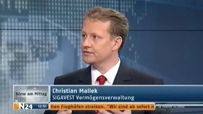 Christian Mallek bei N24 - Börse am Mittag